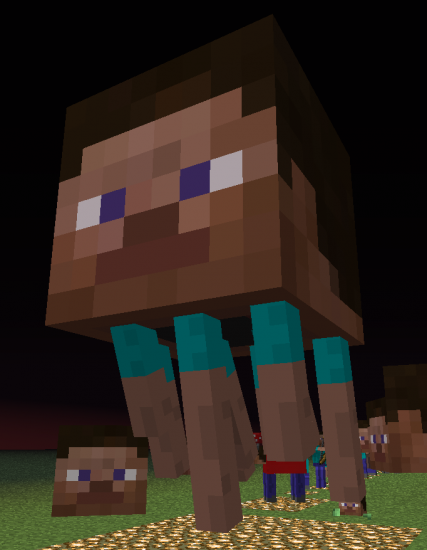 Minecraft NarcisissmCraft Texture Pack gør alt skræmmende, ligner Steve