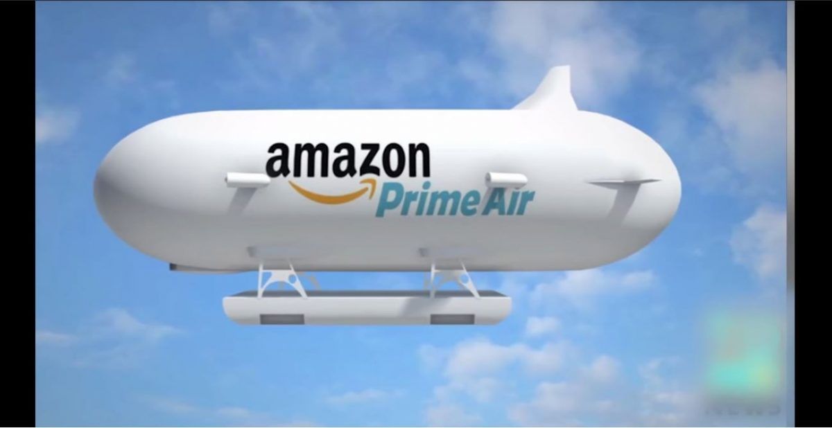 Tá an Blimp Amazon Spitting Drone-Spitting Amazon Seo chun Do Nightmares a Thapú