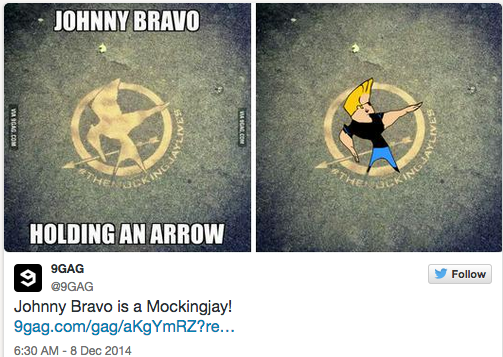 Lucruri pe care le-am văzut astăzi: Johnny Bravo este Mockingjay-ul