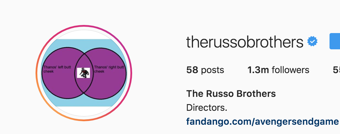 Brata Russo sta s svojo ikono na Instagramu poklonila eno divjo teorijo Thanosa.