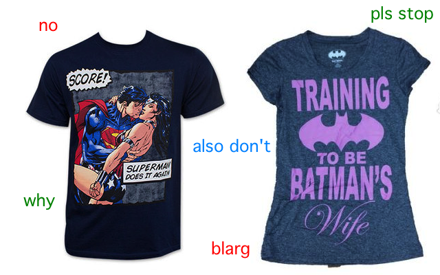 Ama Neden, Yine de? DC'nin Yeni Lisanslı Tişörtleri Kadınlar Hakkında Bazı Korkunç Şeyler Öneriyor