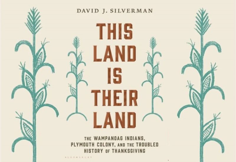   Cubierta de'This Land Is Their Land: The Wampanoag Indians, Plymouth Colony, and the Troubled History of Thanksgiving' by David J. Silverman