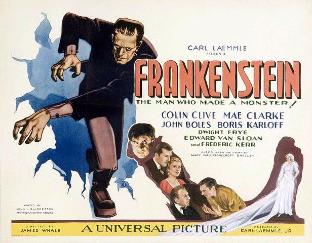 Tarjeta de lobby de Frankenstein, imagen a través de Wikipedia