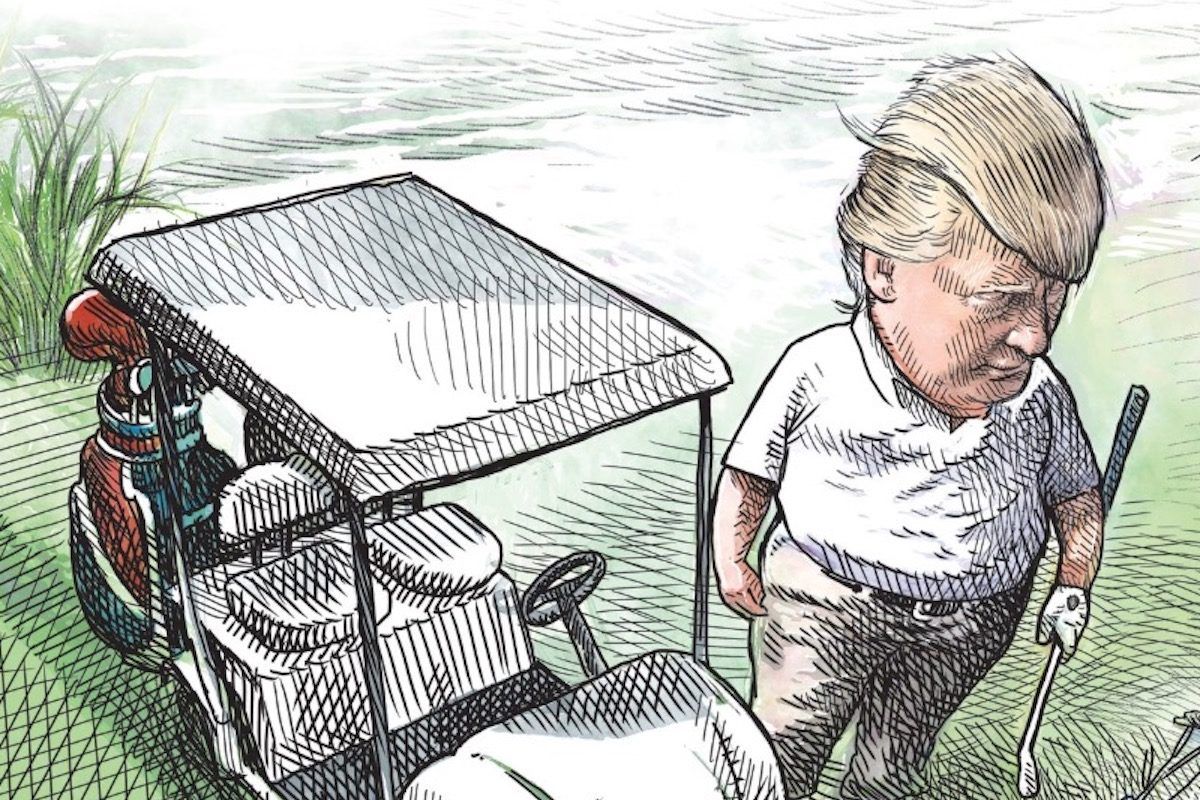 Artista Canadese Incaricatu Dopu à u Cartone Animatu di Trump Ignurendu e Morte d'Immigranti Diventa Virale