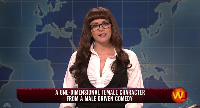 Az SNL egydimenziós női karaktere kevesebb filmidőt kap a filmben, rajta a nevével