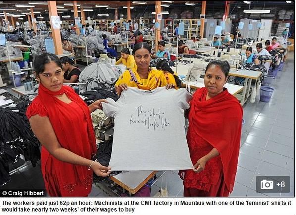 [Aggiornato] Questo è l'aspetto di una femminista Camicie realizzate in sweatshop sfruttatrici, afferma il Daily Mail