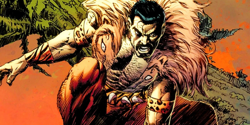   Sergei Kravinoff (también conocido como Kraven the Hunter) en una pose de lucha en Marvel Comics