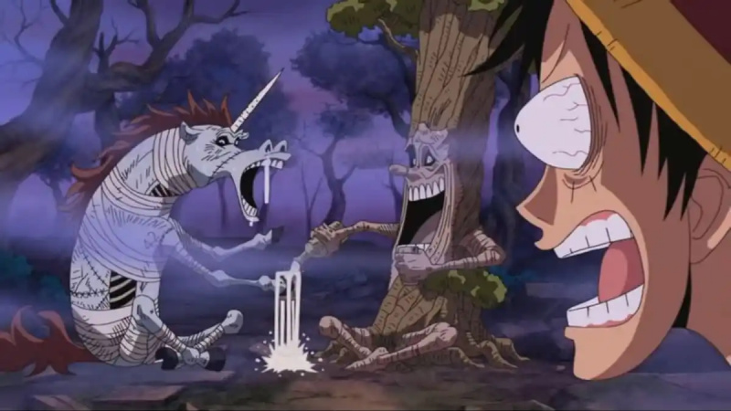   Luffy는 Thriller Bark에서 놀라운 생물을 발견합니다.