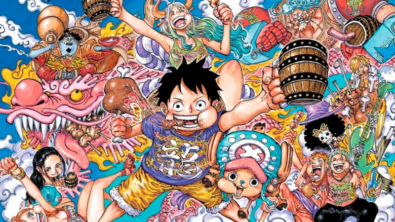   Ten's Year of the Dragon color spread for One Piece