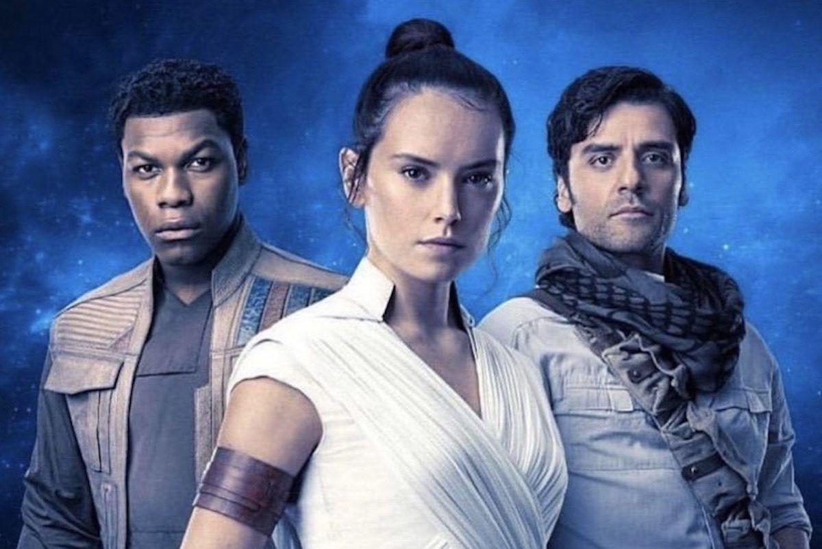 John Boyega, Daisy Ridley et Oscar Isaac dans Star Wars : L'Ascension de Skywalker