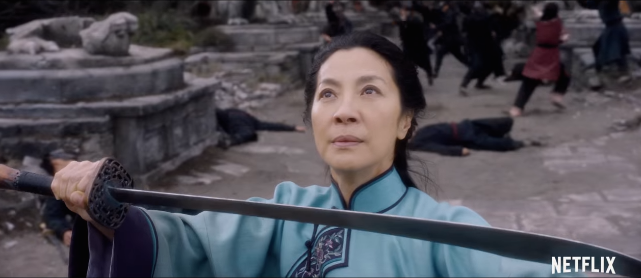 Michelle Yeoh dominuoja tupinčio tigro, paslėpto drakono: likimo kardas priekabą