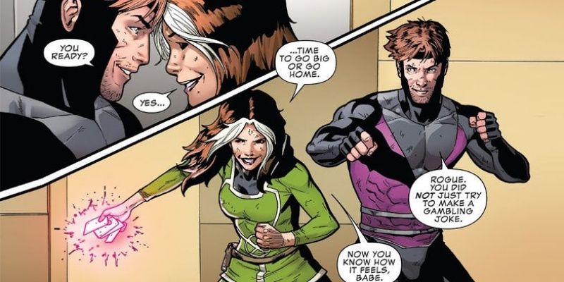 Rogue ve Gambit birlikte şirin olup birini dövmek üzere