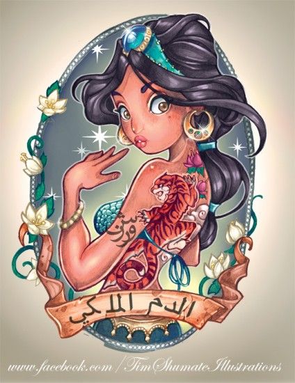 Татуированные принцессы Диснея (и не только)