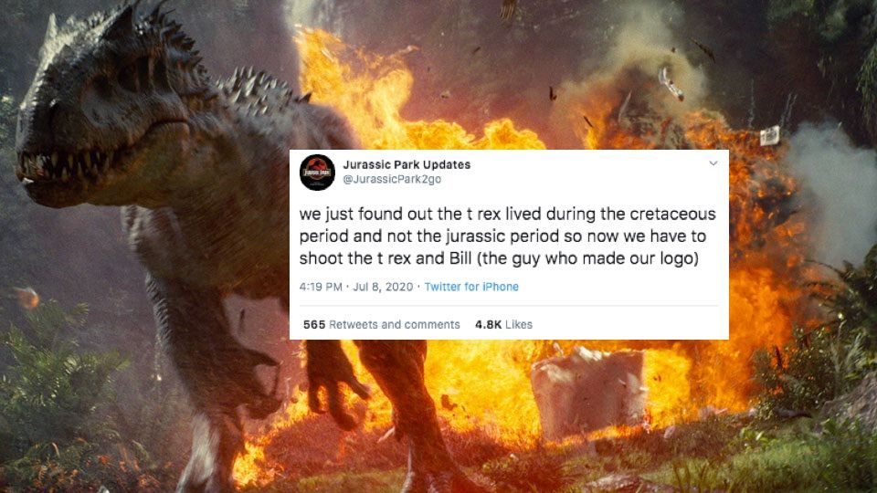 Jurassic Park Güncellemeleri twitter hesabı