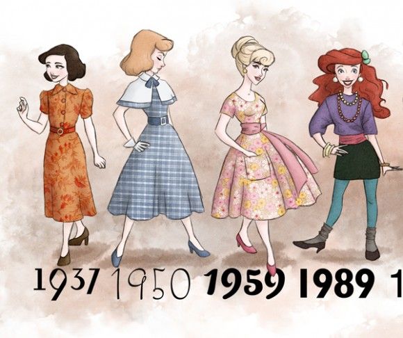 A Disney hercegnők az évek divatjában megjelentek filmjeik