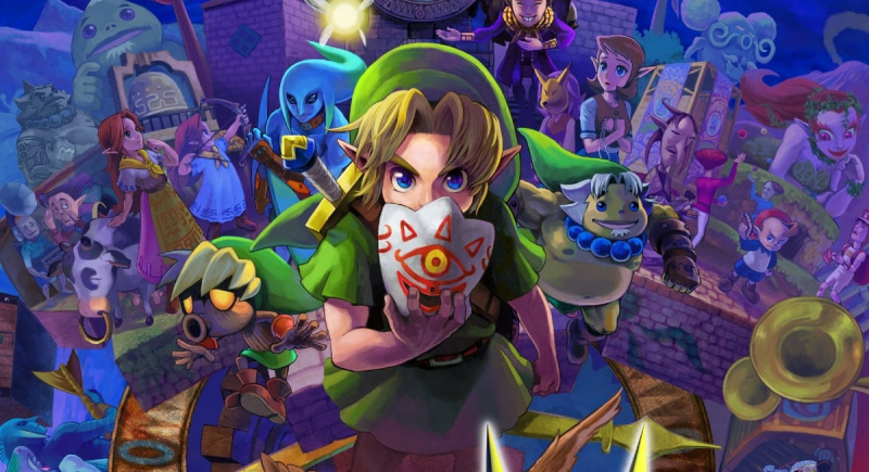   Link y el elenco de personajes de'The Legend of Zelda: Majora's Mask'