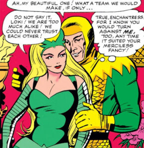 1960'ların Thor çizgi romanlarında Loki ve Enchantress