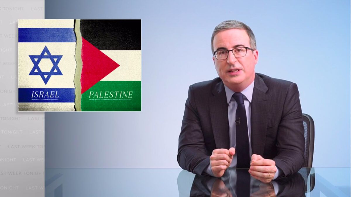 John Oliver had vorige week vanavond een belangrijke boodschap over de luchtaanvallen van Israël op Palestina met John Oliver