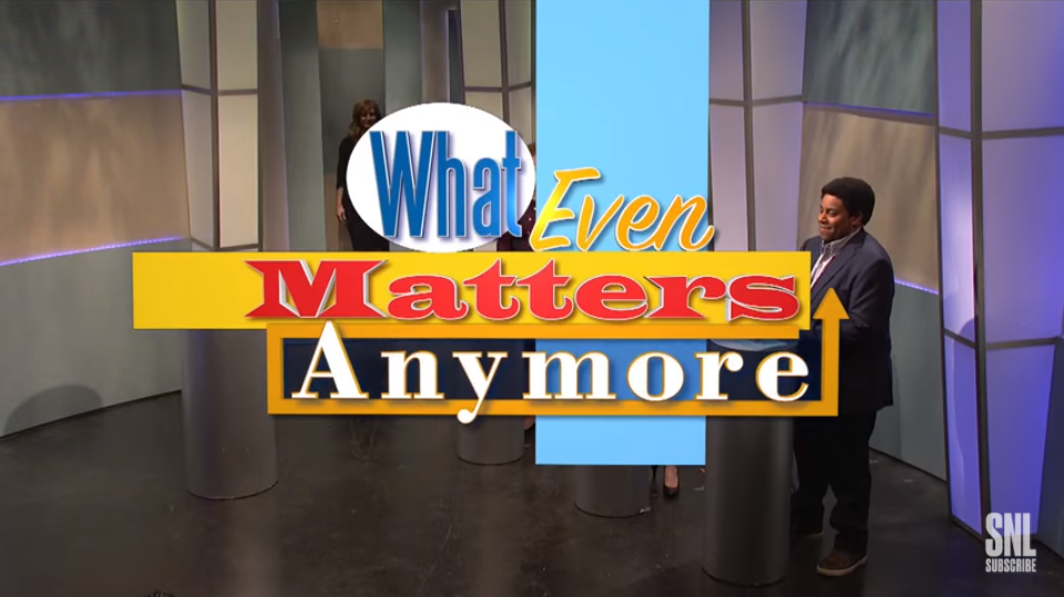 SNL’s What Even Matters Anymore is a Crushingly Real Game Show About Trump’s Scandals