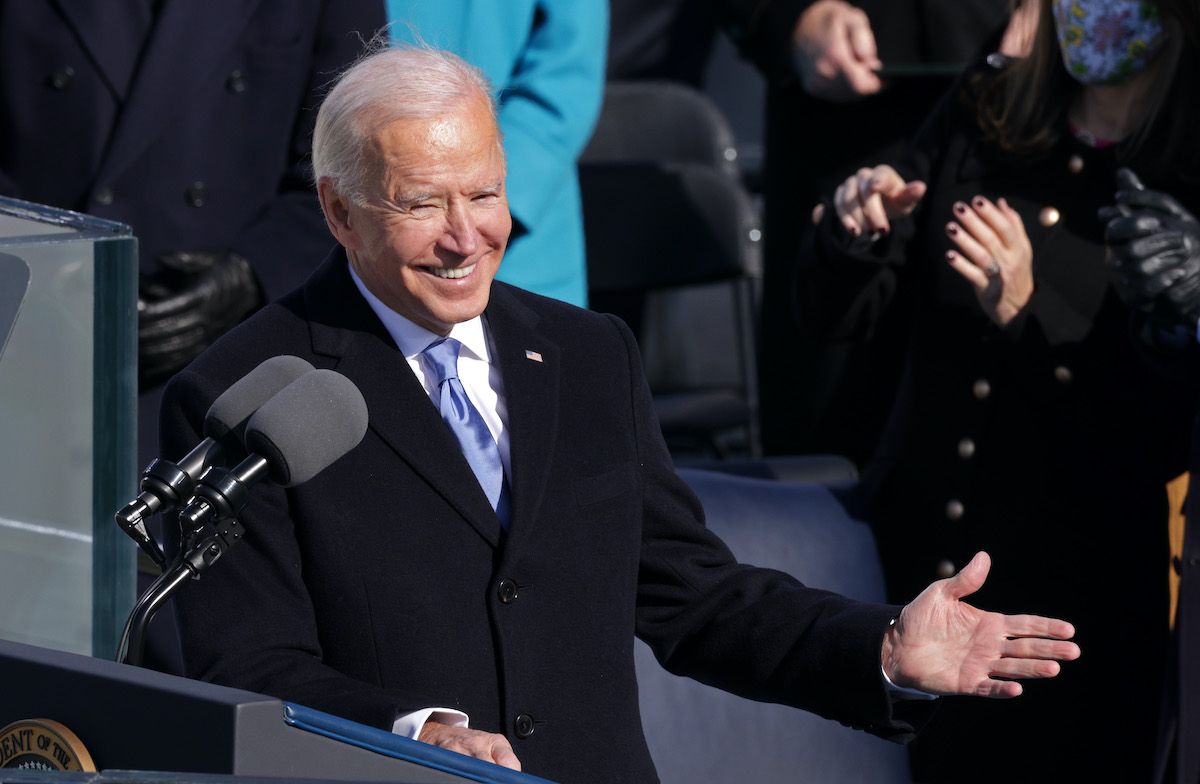 El presidente de los Estados Unidos, Joe Biden, pronuncia su discurso inaugural en el frente occidental del Capitolio de los Estados Unidos.