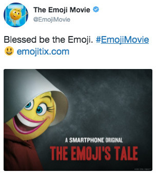 Tá an Emoji Movie Ad Parodying The Handmaid’s Tale chomh Bizarre is It Is Offensive