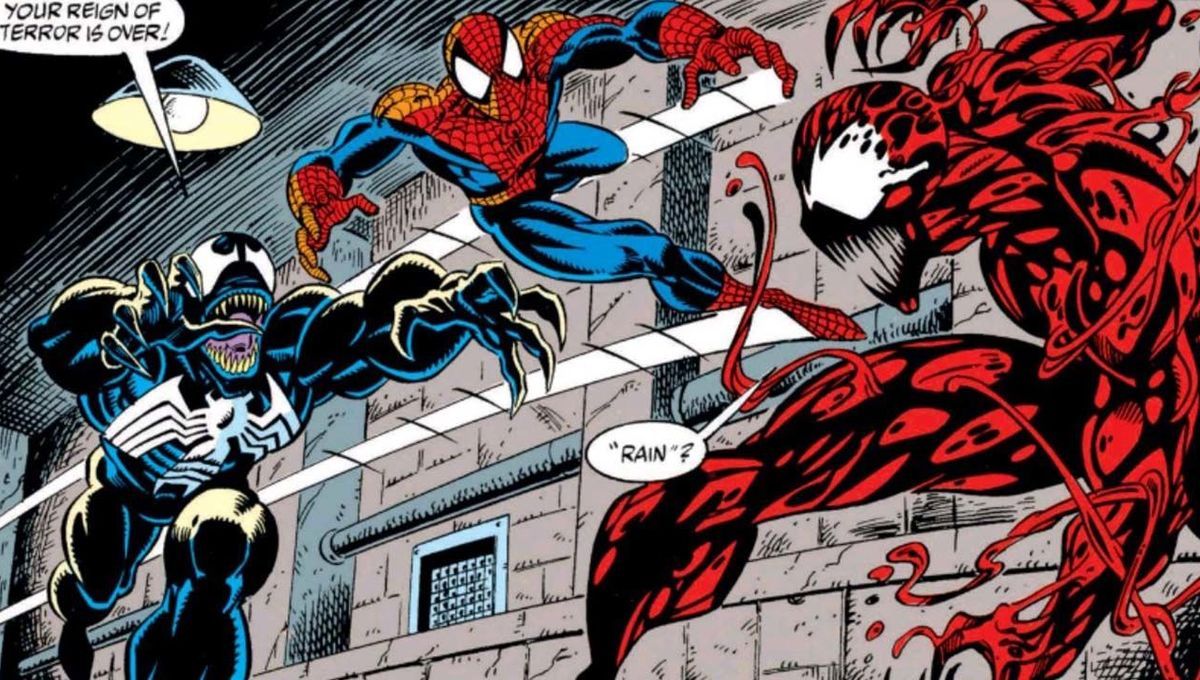 Carnage och Venom komisk panel
