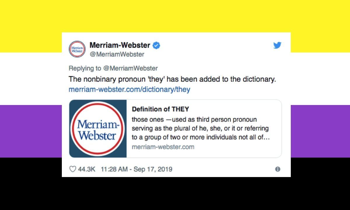 Uradno so jih dodali kot nebinarni zaimek v slovar Merriam-Webster