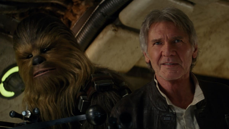   Han Solo y Chewbacca en Star Wars Episodio VII El despertar de la fuerza