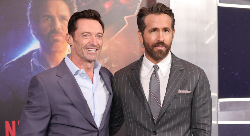  Hugh Jackman y Ryan Reynolds en el estreno el'The Adam Project'