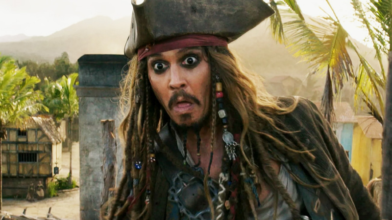  Johnny Depp como Jack Sparrow en'Pirates of the Caribbean'