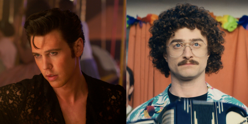   À gauche : Austin Butler dans le rôle d'Elvis, à droite : Daniel Radcliffe dans le rôle de Weird Al Yankovic