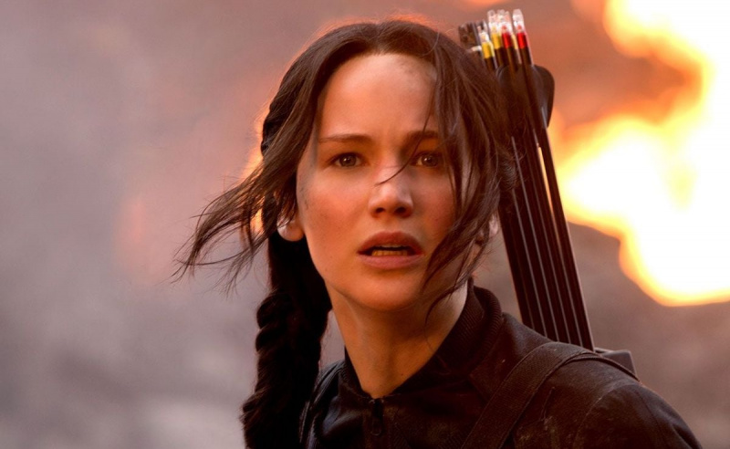   Une photo de Jennifer Lawrence dans le rôle de Katniss Everdeen dans le premier volet de Mockingjay