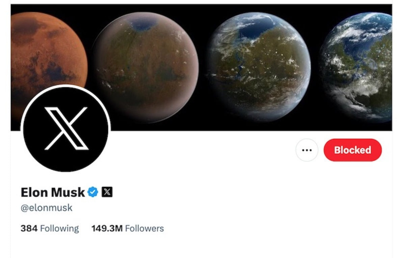   Una captura de pantalla de Elon Musk's Twitter profile.