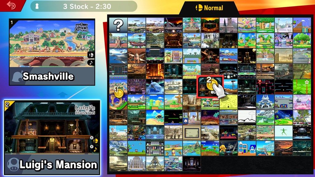 Smash Bros ostateczny ekran wyboru etapu