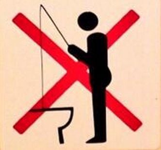 No pesca en el baño