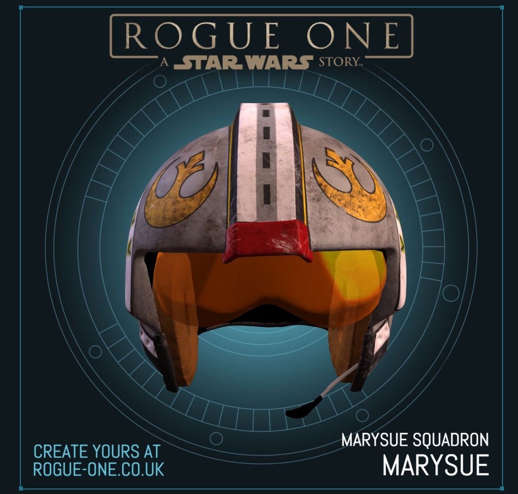 Rogue One-k Star Wars borrokalari pilotua izatearen ametsa betetzen du kasko diseinatzailearekin