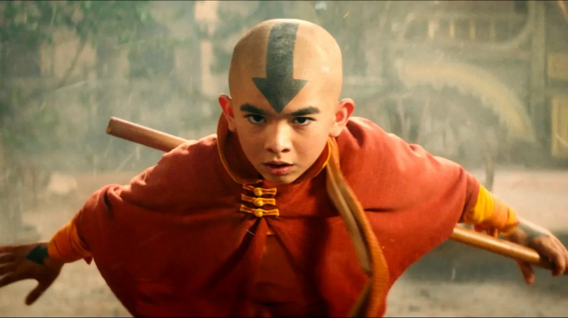   Gordon Cormier como Aang en Avatar: El último maestro del aire