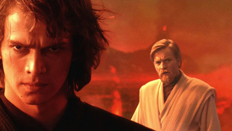   Anakin a Obi-Wan ve Star Wars: Pomsta Sithů.